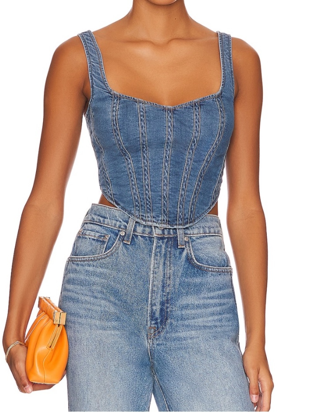 Bardot Blue Denim Corset Top